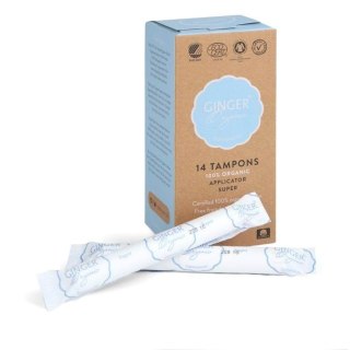 Ginger Organic Tampons tampony organiczne z aplikatorem Super 14szt (P1)