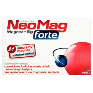 NeoMag Forte suplement diety wspomagający prawidłowe funkcjonowanie układu nerwowego i mięśni 30 tabletek (P1)