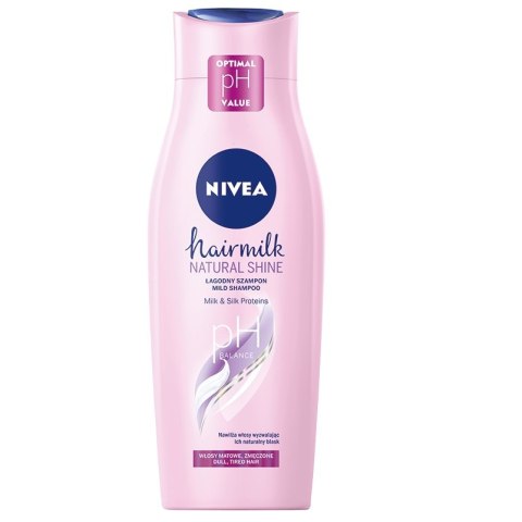 Nivea Hairmilk Natural Shine łagodny szampon pielęgnujący do włosów matowych 400ml (P1)