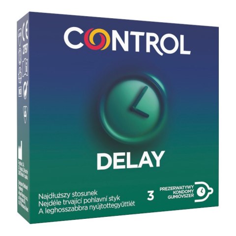 Control Delay opóźniające wytrysk prezerwatywy z naturalnego lateksu 3szt. (P1)