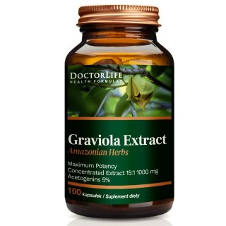 Doctor Life Graviola Extract wyciąg z grawioli 4500mg suplement diety 100 kapsułek (P1)