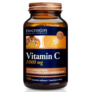 Doctor Life Vitamin C Buffered Vitamin C buforowana witamina C 1000mg suplement diety Dzika Róża Bioflawonoida 100 kapsułek (P1