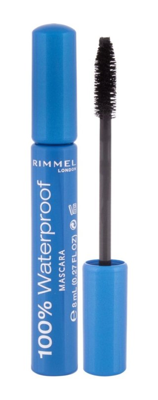 Rimmel London 001 Black Black 100% Waterproof Tusz do rzęs 8ml (W) (P2)