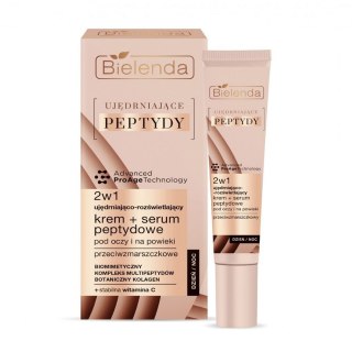 Bielenda Ujędrniające Peptydy ujędrniająco-rozświetlający krem + serum peptydowe 2w1 pod oczy i na powieki 15ml (P1)