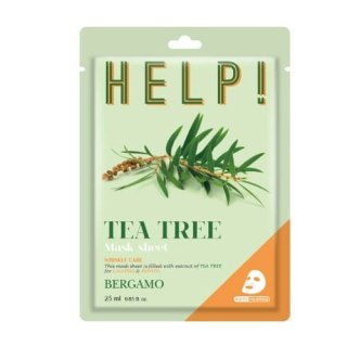 BERGAMO Help Sheet Mask maska do twarzy z Tea Tree 25ml (P1)