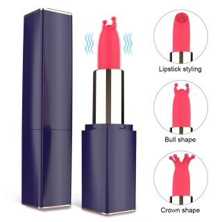 S-HANDE Lipstick dyskretny wibrator w etui z wymiennymi końcówkami z 9 trybami wibracji Black (P1)