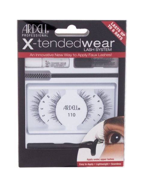 Ardell Black Lash System X-Tended Wear 110 Sztuczne rzęsy 1 szt Sztuczne rzęsy X-Tended 110 2 pary + klej do rzęs X-Tended Wear 