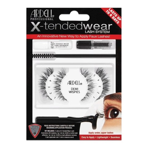 Ardell Black Lash System X-Tended Wear Demi Wispies Sztuczne rzęsy 1 szt Sztuczne rzęsy X-Tended Demi Wispies 2 pary + klej do r