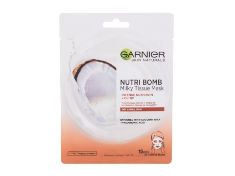 Garnier Skin Naturals Nutri Bomb Coconut + Hyaluronic Acid Maseczka do twarzy Wysuszona cera 1 szt (W) (P2)