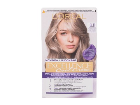 L'Oréal Paris 8,11 Ultra Ash Light Blond Excellence Cool Creme Farba do włosów Włosy farbowane 48 ml (W) (P2)