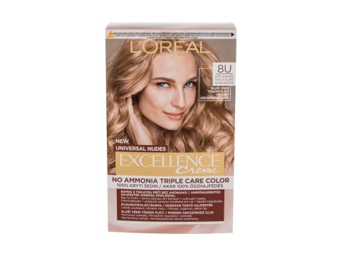 L'Oréal Paris 8U Light Blonde Excellence Creme Triple Protection Farba do włosów Wszystkie typy włosów 48 ml (W) (P2)