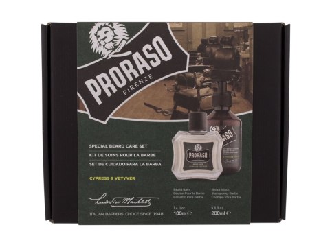 PRORASO Szampon do brody Cypress Vetyver 200 ml + Balsam do brody Cypress Vetyver 30 ml Cypress Vetyver Special Beard Care Se