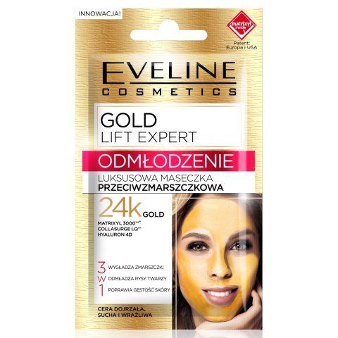 Eveline Cosmetics Gold Lift Expert luksusowa maseczka przeciwzmarszczkowa 3w1 7ml (P1)