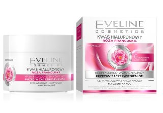 Eveline Cosmetics Róża Francuska wygładzający krem silnie przeciwzmarszczkowy dla cery wrażliwej i naczynkowej dzień/noc 50ml (P