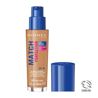 Rimmel Match Perfection Foundation podkład dopasowujący się do cery 203 True Beige SPF20 30ml (P1)