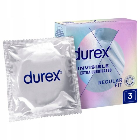 Durex Durex prezerwatywy Invisible dodatkowo nawilżane 3 szt cienkie (P1)