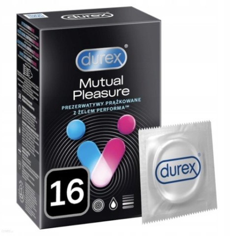 Durex Mutual Pleasure prezerwatywy z wypustkami 16 szt prążki opóźniające wytrysk (P1)