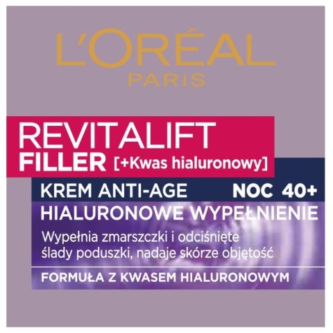 L'Oreal Paris Revitalift Filler lsqb;HArsqb; krem do twarzy z kwasem hialuronowym na noc 50ml (P1)