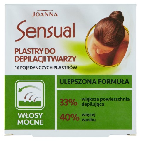 Joanna Sensual plastry do depilacji twarzy włosy mocne 16szt + tubka z oliwką łagodzącą 10ml (P1)