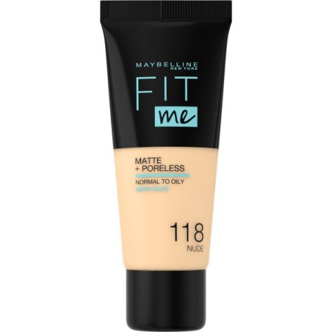 Maybelline Fit Me Matte Poreless Foundation matujący podkład do twarzy 118 Nude 30ml (P1)