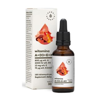 Aura Herbals Witamina A + D3 + E + K2 suplement diety w kroplach 30ml (P1)