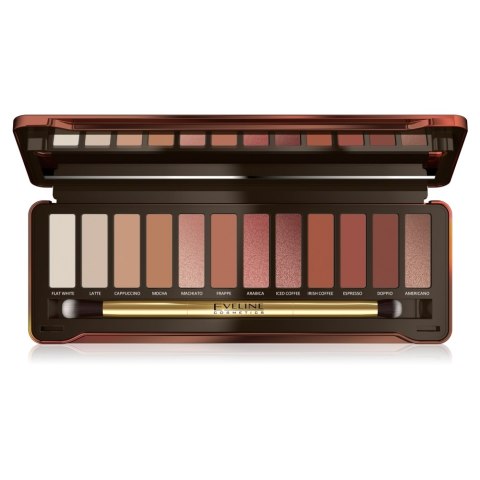 Eveline Cosmetics Charming Mocha Eyeshadow Palette paleta 12 cieni do powiek (P1)