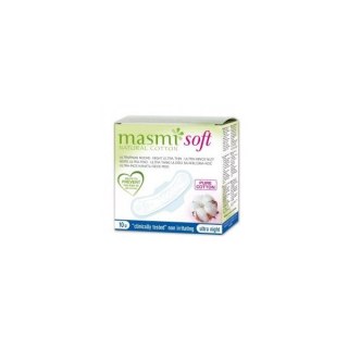 Masmi Soft Night Ultra-Thin Pads ultracienkie podpaski na noc ze skrzydełkami z bawełny organicznej 10 sztuk (P1)