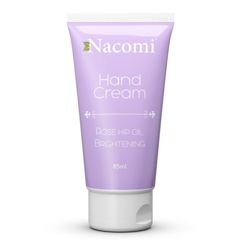 Nacomi Hand Cream Rose Hip Oil Brightening rozjaśniający krem do rąk z olejem z dzikiej róży i olejem ze słodkich migdałów 85ml 