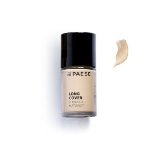 Paese Long Cover Foundation podkład matujący do cery tłustej i mieszanej 02M Jasny Beż 30ml (P1)