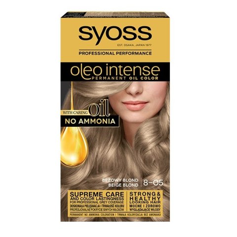 Syoss Oleo Intense farba do włosów trwale koloryzująca z olejkami 8-05 Beżowy Blond (P1)