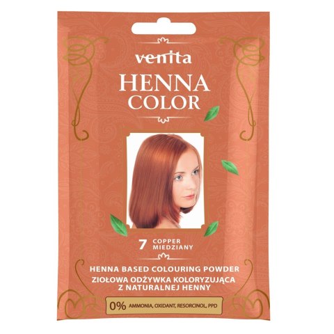 Venita Henna Color ziołowa odżywka koloryzująca z naturalnej henny 7 Miedziany (P1)