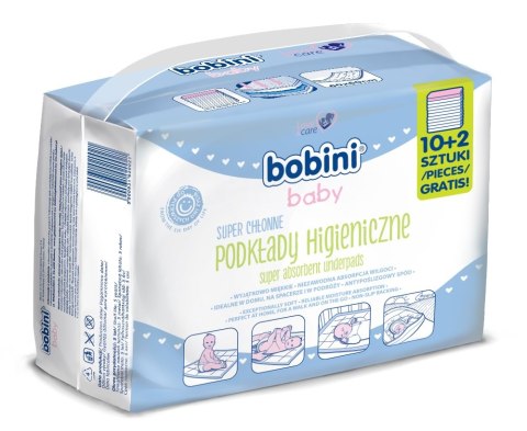 Bobini Bobini Baby podkłady higieniczne dla niemowląt i dzieci 12szt (P1)