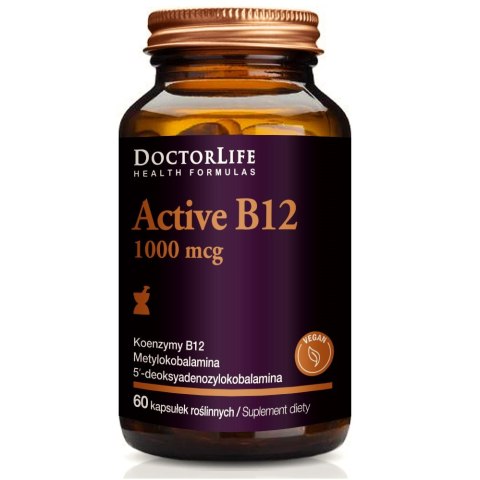 Doctor Life Active B12 aktywna witamina B12 1000mcg suplement diety 60 kapsułek (P1)