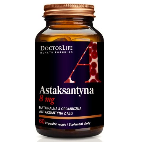 Doctor Life Astaxanthin 8mg naturalna astaksantyna suplement diety 60 kapsułek (P1)