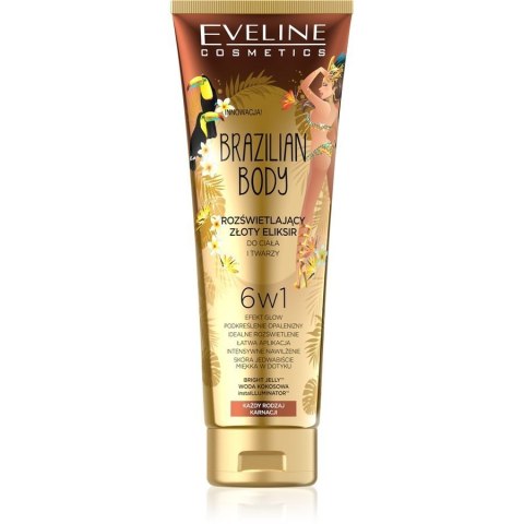 Eveline Cosmetics Brazilian Body rozświetlający złoty eliksir do ciała i twarzy 100ml (P1)