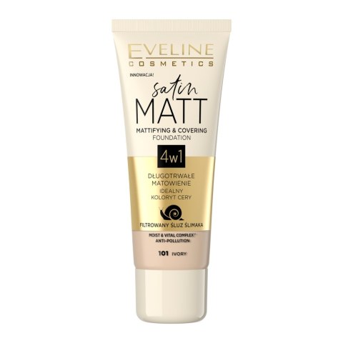 Eveline Cosmetics Satin Matt Foundation matujący podkład do twarzy 101 Ivory 30ml (P1)