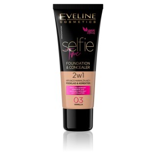 Eveline Cosmetics Selfie Time Foundation Concealer kryjąco-nawilżający pokład i korektor 03 Vanilla 30ml (P1)