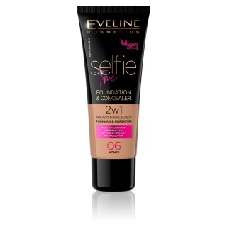 Eveline Cosmetics Selfie Time Foundation Concealer kryjąco-nawilżający pokład i korektor 06 Honey 30ml (P1)