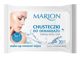 Marion Make-up Remover Wipes chusteczki do demakijażu twarzy oczu i szyi - sucha i wrażliwa skóra 20szt (P1)